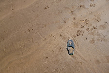 Sand, Beach, jalanjälki, jälkiä, Sole, menetetty, unohda