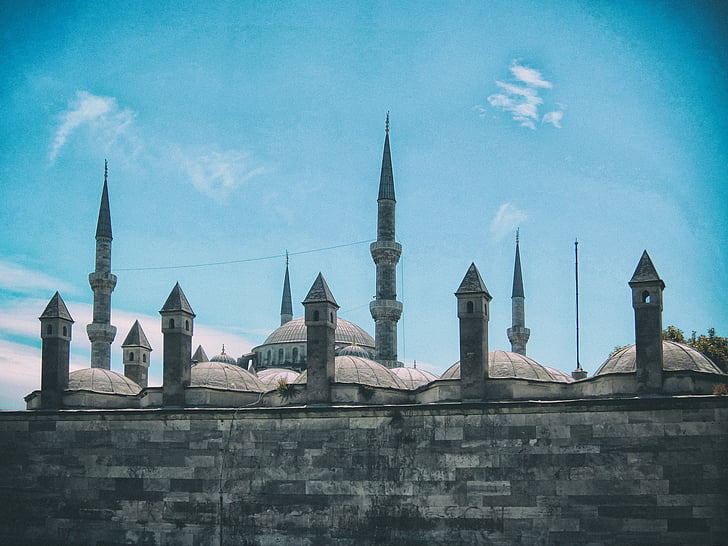 Istanbul, Turkiet, Blå moskén, islam, arkitektur, ottomanska, resor