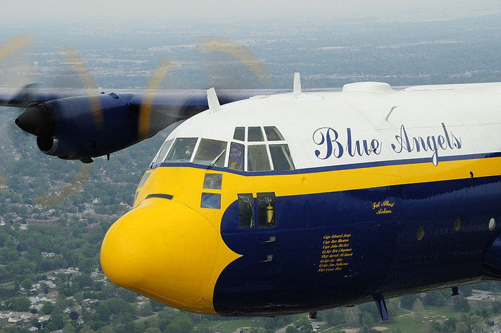 Albertone, aeroplano, Angeli blu, blu marino, squadrone di dimostrazione di volo, hercules c-130, Cargo