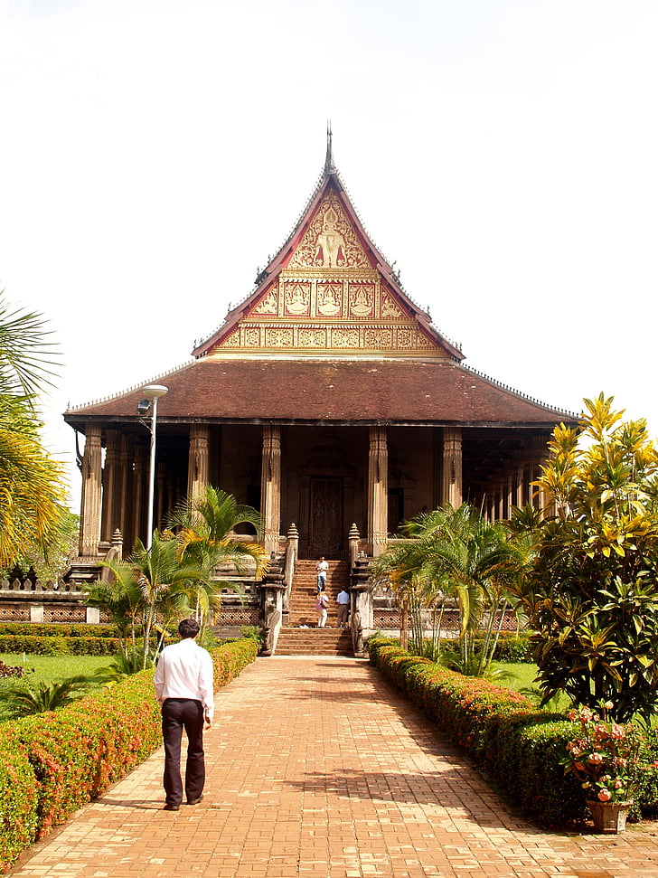 Wat, templet, Laos, Indokina, orientalisk, Vientiane, historia