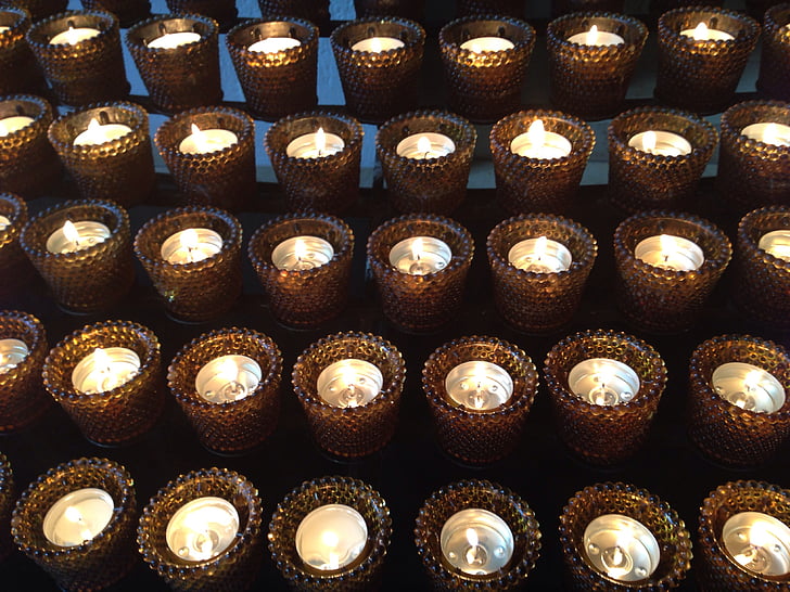 church, candles, faith, tea lights, candle, decoration