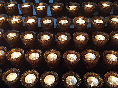 baznīca, sveces, ticības, tējas gaismas, svece, apdare