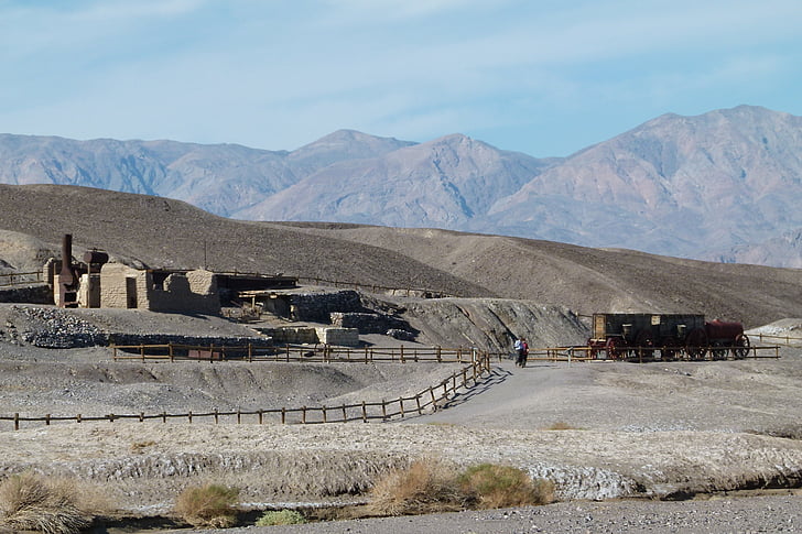 harmoniji boraks dela, Death valley, California, krajine, kulise, rudnik, boraks