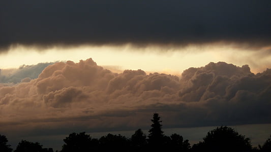 abendstimmung, orage, cummulus nimbus, nuages, humeur, Panorama, Outlook