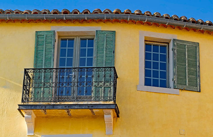 budova, fasáda, okno, uzávierky, Architektúra, Cassis, Provence