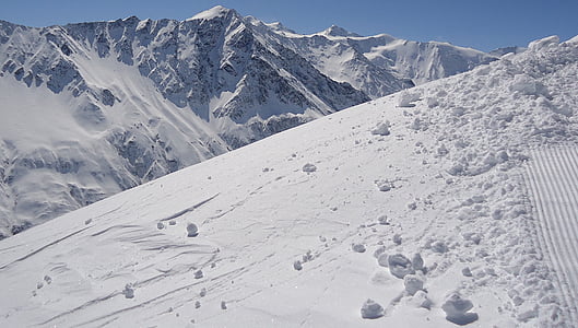 žiemą, kalnai, Stok, sniego, snieguotas šlaitas, maršrutas, slidinėjimo trasos