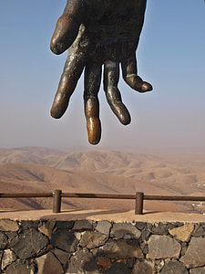 käsi, Fuerteventura, Canary island, maisema, kuiva, kuivilla