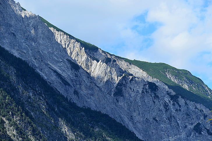 kalnų, Rokas, tschirgant, roppen, Inntal slėnis, Tirolis, Tirolio Alpėse