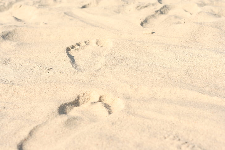 kuva, jalanjäljet, Sand, Beach, Luonto, talvi, ei ihmiset