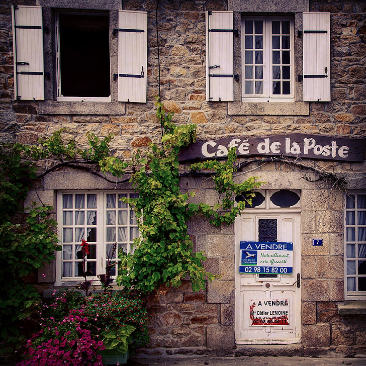 Brittany, Finistēras, Francija, mājas, arhitektūra, pagātne, akmens