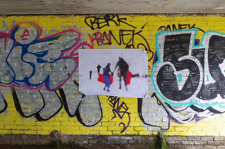graffiti, perete, arta, textura, urban, design, strada