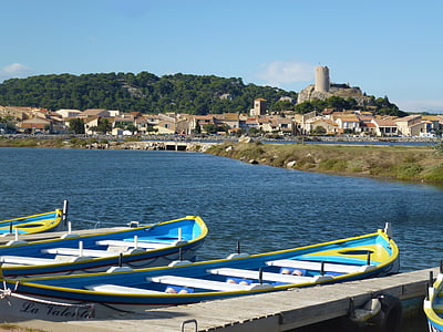 Boote, Frankreich, Wasser, Ruderboote, Turm, Schloss, Idylle