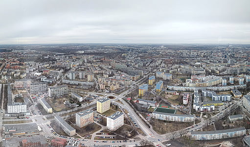 Wroclaw panorama, Panorama wroclaw, Şehir Panoraması, Panorama şehir, üst yapı, çatılar, mimari