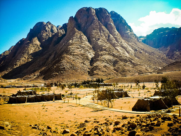 Egito, montanhas, rocha, deserto, deserto de pedra