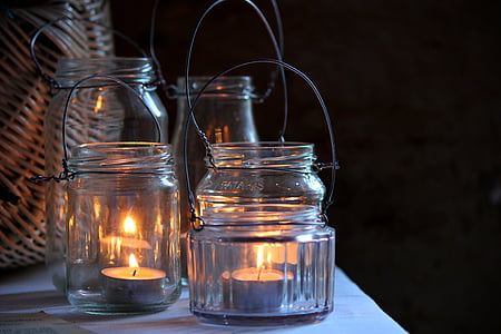 ob svečah, luč, Vintage, ljubezen, pereč, dekoracija, svetlobe