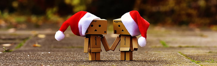 Danbo, Natale, Figura, insieme, mano nella mano, amore, assieme