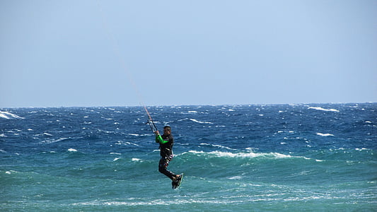 kite surf, persona que practica surf, de surf, deporte, extremo, viento, actividad