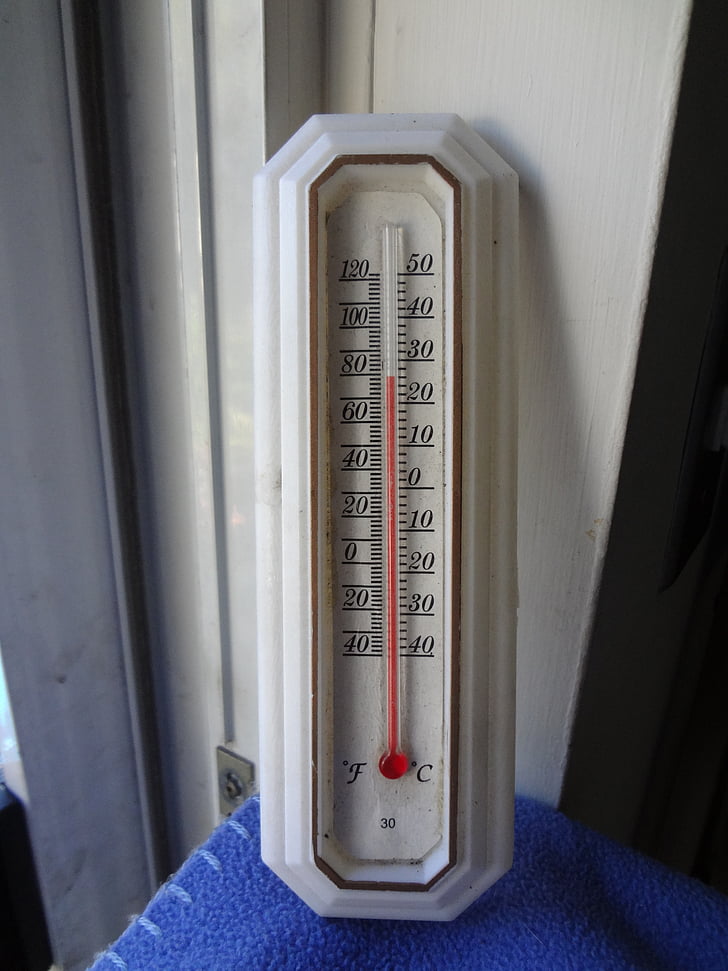 เครื่องวัดอุณหภูมิ, ความร้อน, อุณหภูมิ, ร้อน, อบอุ่น, ฤดูร้อน, สภาพภูมิอากาศ