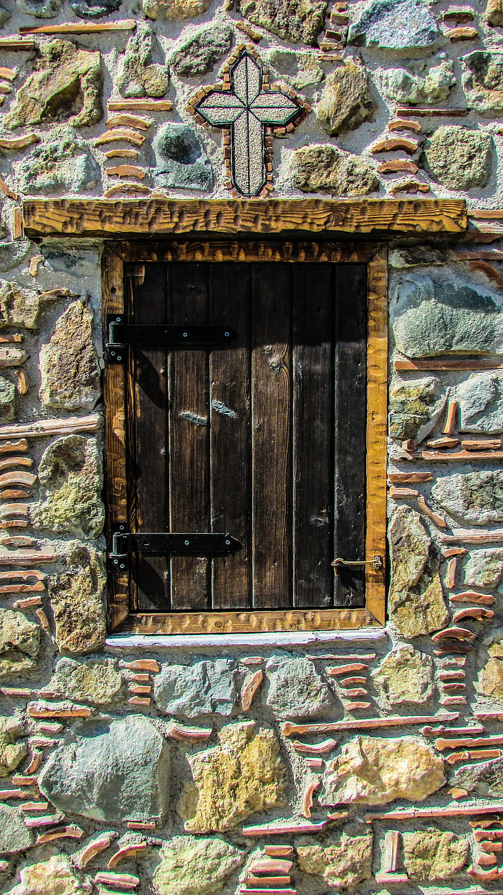 akna, puidust, traditsiooniline, arhitektuur, välisilme, Küpros