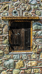 akna, puidust, traditsiooniline, arhitektuur, välisilme, Küpros