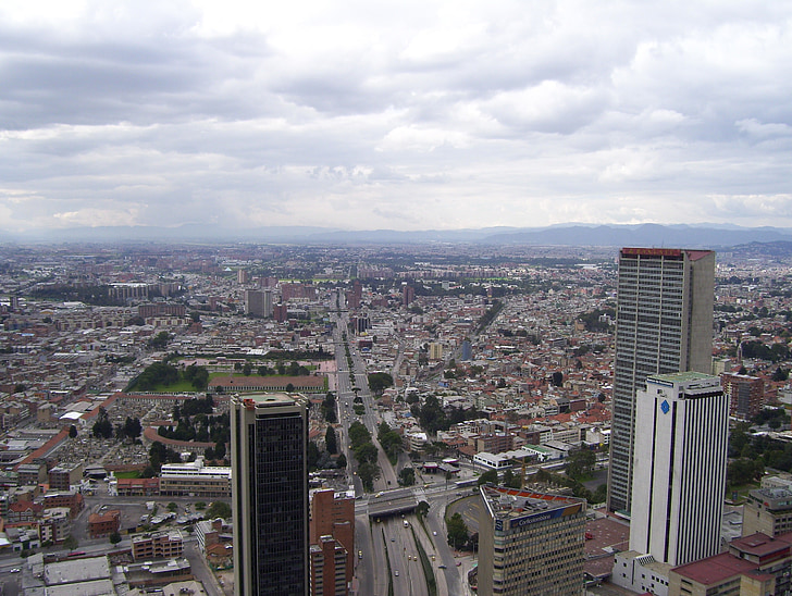 Bogotá, Colombia, het platform, skyline, stad, stadsgezicht, toren