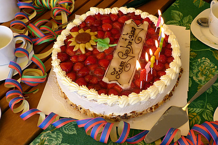 rojstni dan tabele, rojstnodnevno torto, Strawberry pito, rojstni dan, rojstni dan, praznovanje, Festival