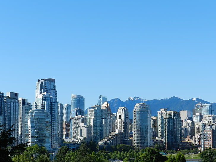 Vancouver, Colúmbia Britânica, Canadá, edifícios, cidade, arranha-céus, Metrópolis