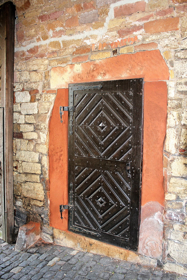 dveře, staré, železo, Schloss waldeck