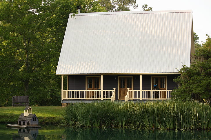Cottage, ngôi nhà, cabin, Lake, bờ sông, yên tĩnh, nơi cư trú