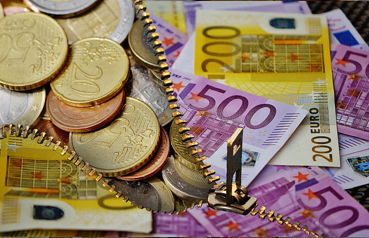 uang, mata uang, Euro, kas dan setara kas, Catatan Bank, uang koin, koin