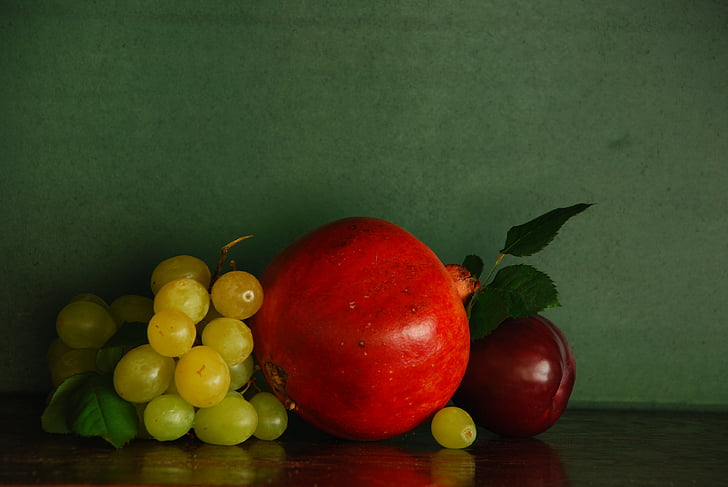 фрукти, Гранат, грона винограду, Слива, харчування, їжі