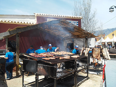 Hội chợ, dân tộc, Fuengirola, Malaga, thịt, rang, Uruguay