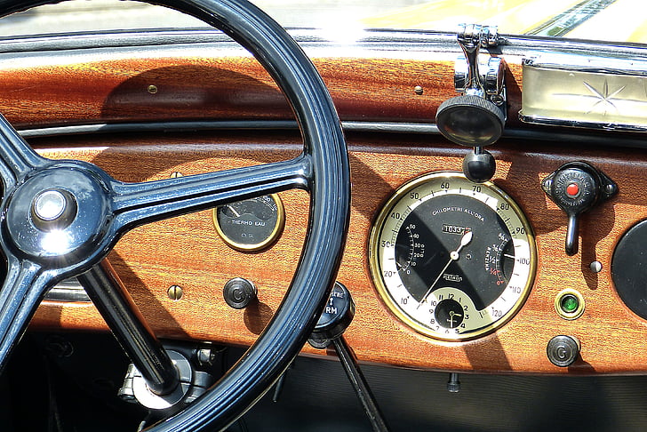 Oldtimer, Automático, Fiat, volante, madeira, Speedo, clássico