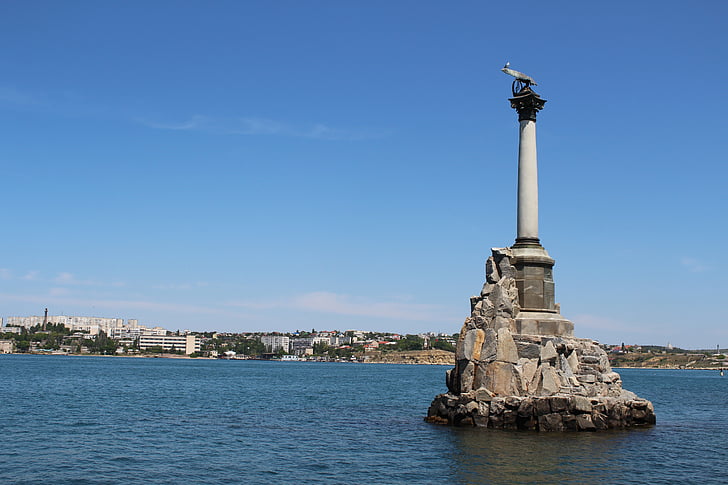 Sevastopol, Venemaa, Krimm, merede, Port, Statue, mälu