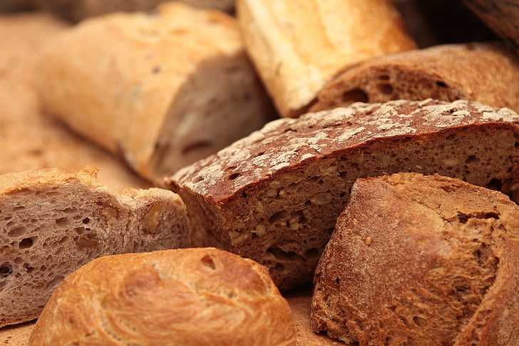 bread, roll, eat, food, breakfast, baked goods, grains