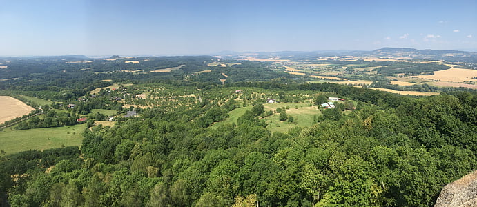 krajine, Panorama, narave, Češka, oblaki, pogled, gozd
