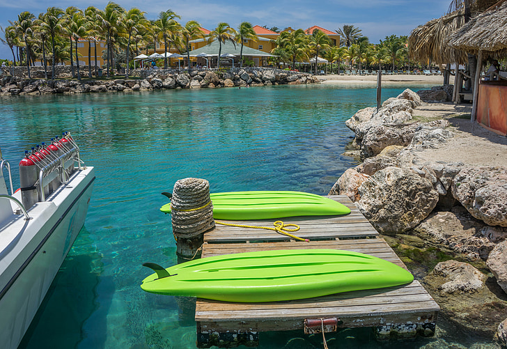 Resort, kayak, Laguna, Tropical, acqua, spiaggia, estate