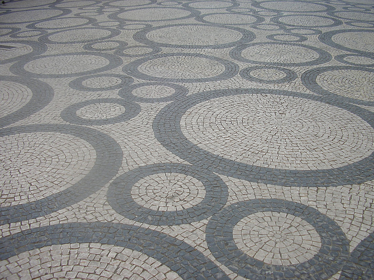 paving stones, circles, decoration of streets