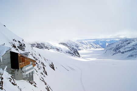 jungfraujoch, glacier, mountains, mountain station, snow landscape, snow, winter