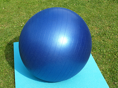 ballon d’exercice, grande, bleu, gymnastique, Yoga, sport, remise en forme