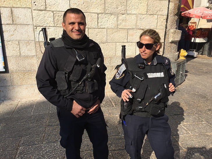 militar, Israel, Jerusalem, policia, deure, d'Esquadra, uniforme