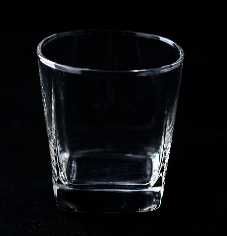 glas, vandglas, drikke kop, drink, enkelt objekt, refleksion, drikkeglas