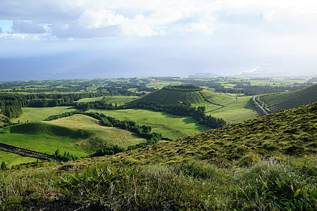 đảo Azores, Bồ Đào Nha, Thiên nhiên, bầu trời, màu xanh lá cây, cảnh quan, Đại Tây Dương