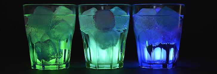 glasses, ice cubes, illuminated, drink, refreshment, cocktail, summer
