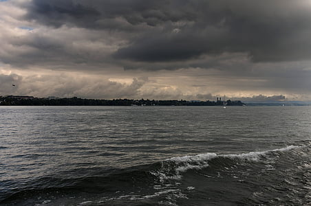 Lago de Constança, tempestade, dramático, atmosfera, céu, clima tempo, para a frente