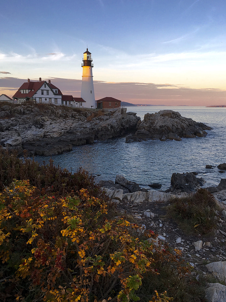 Cape elizabeth, világítótorony, Maine, Elizabeth, óceán, Portland, Cape