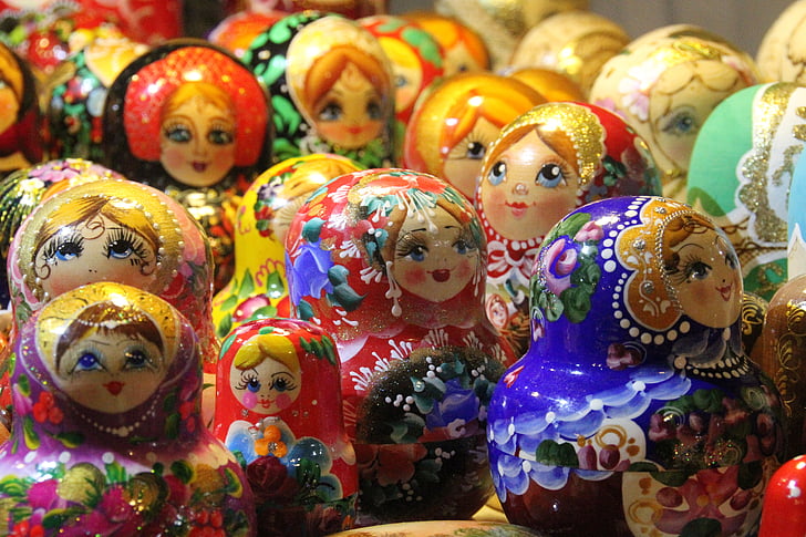 krakov, Polandia, Toko, boneka, warna-warni, tradisional, kerajinan