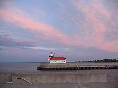 solnedgång, Lighthouse, Sky, kusten, navigering, maritima, arkitektur