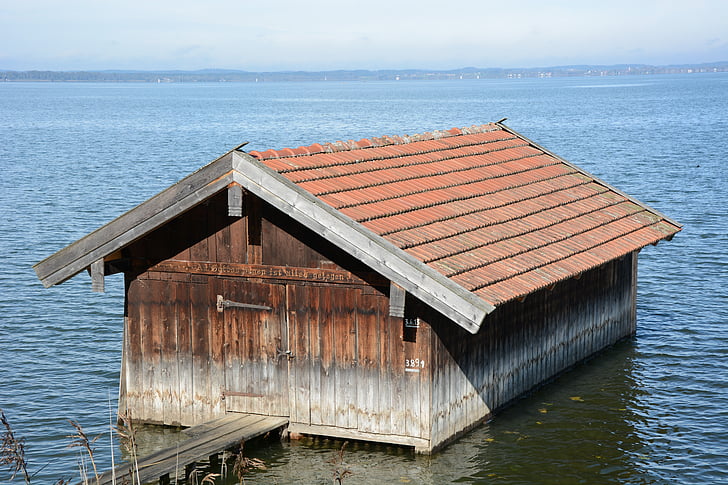 casa barca, Lago, acqua, natura, acque, capanna, costruzioni in legno