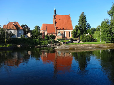 Bydgoszcz, Kathedrale, am Wasser, Kirche, Fassade, religiöse, Gebäude